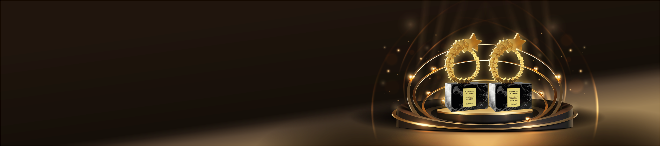 KabloTV ve Kablonet’in altın renkli A.C.E. Awards Diamond ödülleri
